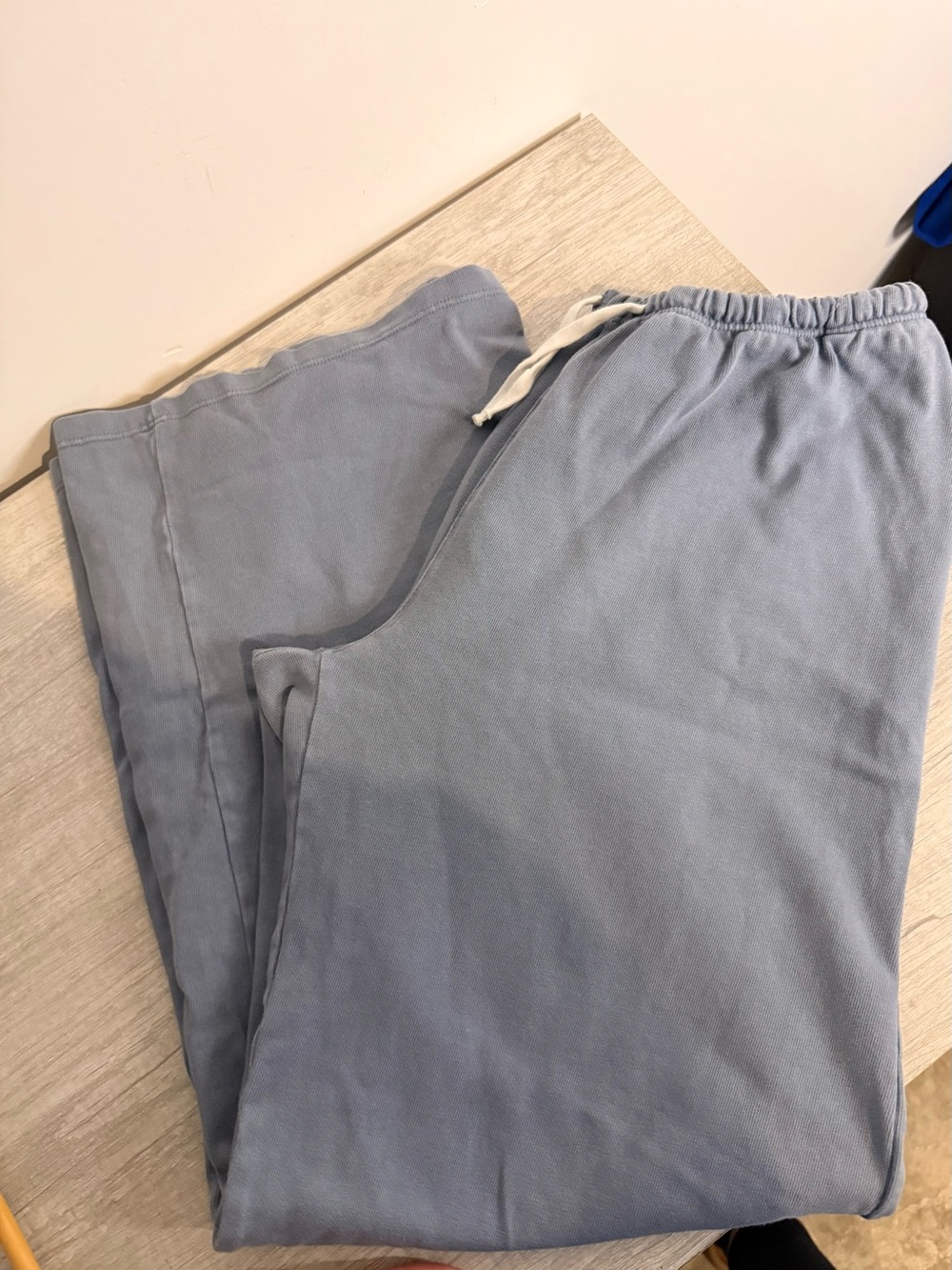 Brandy Melville Anastasia Wide-Leg Tie Sweatpants - Faded Blue